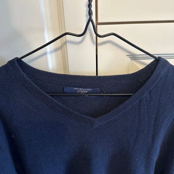 JCREW Cashmere V Neck Sweater - Navy Blue - Picture 3 of 12